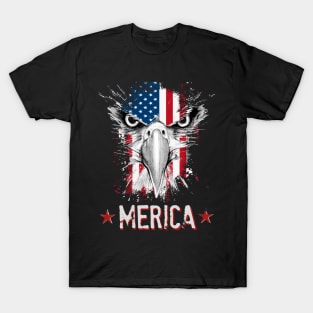 Patriotic Eagle T-Shirt 4th of July USA  American Flag Tshirt T-Shirt